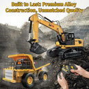 Metal Remote Control Excavator and Dump Truck Toy Set with 2.4GHz Technology