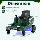 12V Ride-On Lawn Mower with Dual Control Sticks, LED Lights, and Twisting Features for Ages 3-8