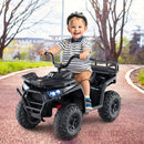 24V Electric Quad ATV for Kids with Authentic Sounds and LED Lights - Black