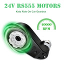 24V Wheel Motor Gearbox Upgrade Kit - Pair of High-Speed RS555 40000RPM Motors