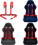 4-Point Safety Harness Set - 2 Inch for Go Karts, UTVs, ATVs, Racing Red
