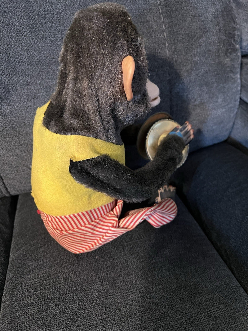 Vintage Working Jolly Chimp Monkey Toy with Cymbals Battery Operated Made in Japan