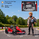 Qaba 24V Red Electric Drift Go Kart for Kids with Dual Motors