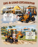 JCB 12V Remote-Controlled 3-in-1 Ride-On Excavator and Bulldozer for Kids