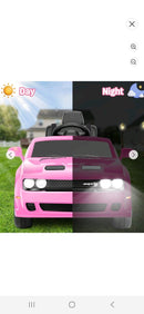 Dodge SRT Pink 12V Kids Ride-On Car with Parental Remote Control for Complete Supervision