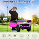 Pink 12V Remote Control Ride-On Car for Kids Ages 3-6 with 4-Wheel Shock Absorption