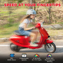 24V Electric Motorcycle for Kids with 3 Speeds, Rear Suspension, and LED Lights in Red