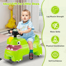 Dinosaur-Themed Ride-On Car for Kids with Under-Seat Storage and 4 Smooth-Glide Casters