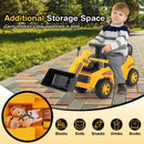 Ride-On Bulldozer Toy with Adjustable Bucket and Engine Sounds for Kids