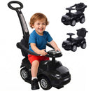 Aosom Multifunctional Black Push and Slide Toy Car with Sound and Light Features