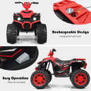 12V Electric Ride-On ATV for Kids with LED Lights and Music - Red