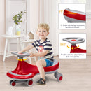 Babyjoy Flashing Wheel Wiggle Car Ride-On Toy for Toddlers & Kids - Red