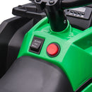 12V Green Kids ATV Quad with LED Headlights and Wide Wheels