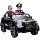 12V Licensed Black Dodge Police Car for Kids Ages 3-6 with Two Seats