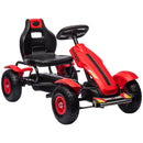 Aosom Red Pedal Go Kart for Kids with Adjustable Seat and Handbrake, Ages 5-12