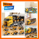 Children's Construction Vehicle Playset with Mat and Die-Cast Excavator