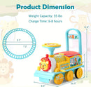 Electric Ride-On Train Set with 16 Track Pieces and 6V Battery for Kids