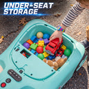 Qaba Light Blue Electric Wiggle Car with Adjustable Steering Wheel and Pull Handle