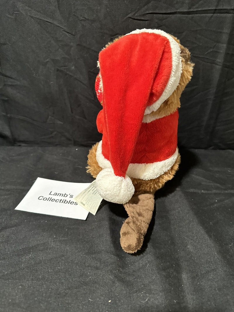 Holiday Animated Singing Beaver Christmas Deluxe Figurine