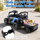 Kids Electric UTV Car with Removable Trailer - 12V Battery - Blue
