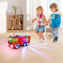 Musical Fire Truck Toy with 4D LED Lights and Automatic Bumping Action