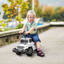 Aosom White Push Car for Kids with Engine Sounds and Horn, Ideal for Ages 1.5 to 3 Years