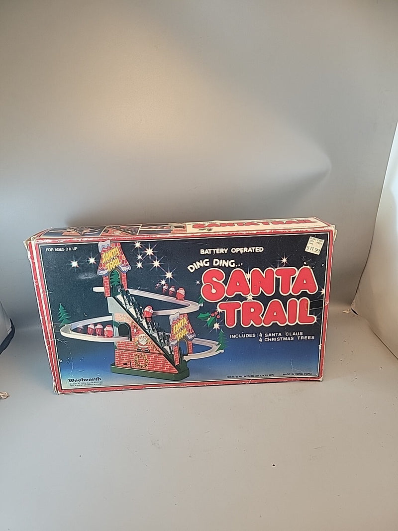 Battery-Operated Ding Ding Santa Trail Toy with Box - Rare Collectible
