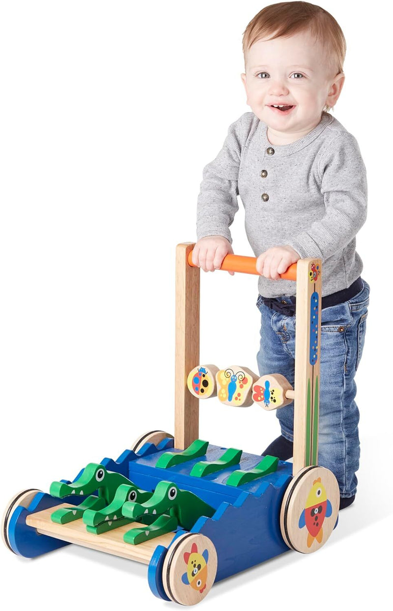 Wooden Push Walker for Toddlers Over 1 Year Old
