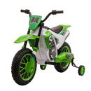 12V Electric Green Dirt Bike Motorcycle Toy for Kids with Training Wheels