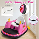 Pink 6V Remote Control Bumper Car for Kids with 360° Spin Capability