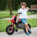 12V Children's Electric Motorcycle with Twist Grip, Training Wheels, and Rear Suspension in Red