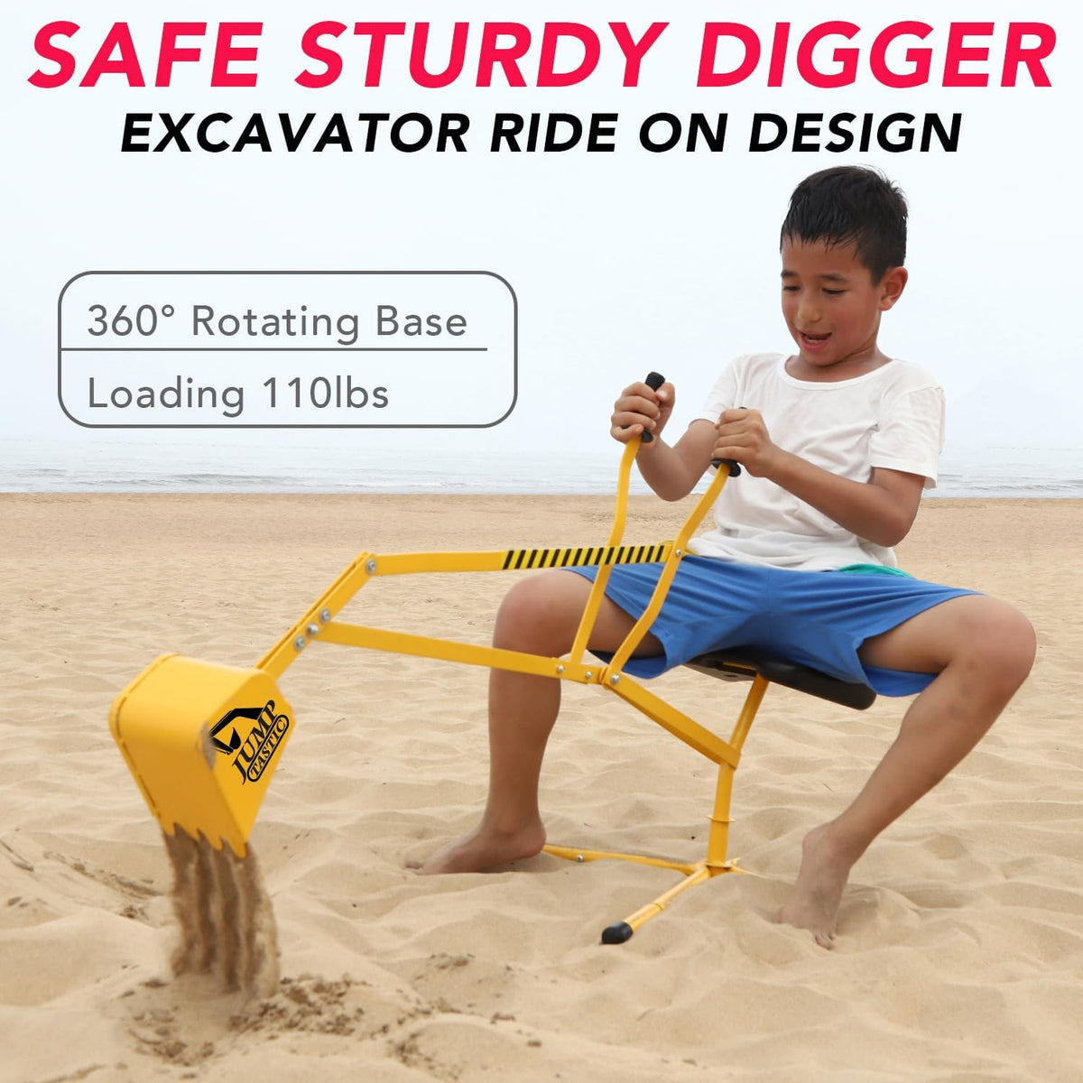 Kids Sand Digger Excavator Ride-On Toy
