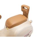 Beige 12V Electric Scooter for Kids 3-6 with Backrest and Bluetooth Music