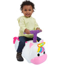 Kiddieland Unicorn Ride-On with Lights & Sounds - White-Pink-Rainbow