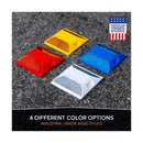Road Reflectors Pack of 10 | 4 by 4 inch Street Pavement & Asphalt Stud Marke...