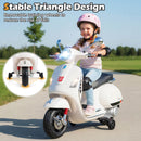 VESPA 12V Electric Motorcycle for Kids with Music Horn and Training Wheels