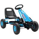 Blue Kids Pedal Go Kart with Adjustable Seat and EVA Wheels for Ages 3 to 8