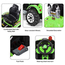 12V Battery Operated Green Ride-On Excavator Truck with Front Loader Digger