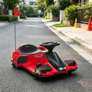 Red 12v Electric Drift Go Kart: Fun Ride-On Toy for Kids with Soft Start and Music Features