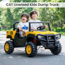 Caterpillar 24V Yellow Ride-On Dump Truck for Two Kids