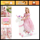 Battery-Free Ride-On Unicorn for Kids with Enhanced Comfort and Smooth Rolling Wheels, Supports up to 176 lbs