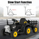 12V Children’s Ride-On Tractor with Trailer and Remote Control - Black