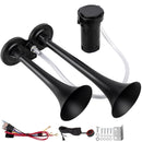 Dual Trumpet Air Horn Kit for Cars with Loud Sound Button