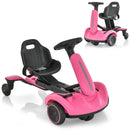 6V Electric Drift Go Kart for Kids with 360° Spin - Pink