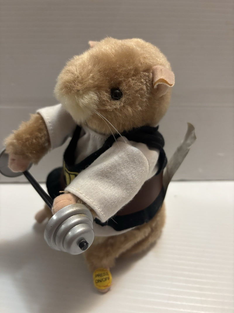 Dancing Hamster Gym Weight Lifter Toy with Singing and Dance Features
