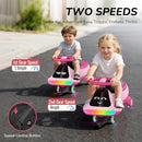 Rechargeable Pink 12V Electric Wiggle Car with Pedal and Display
