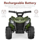 6V Kids Electric ATV Quad Toy with Treaded Tires and Push-Button, Army Green