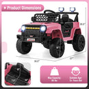 12V Children’s Electric Truck with Parental Control, Three Speed Settings, LED Lights, and Music Feature