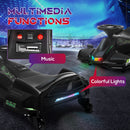 Black 12V Electric Drifting Go Kart with Gentle Start, Sound, and Lighting Effects