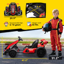 24V Electric Go Kart in Red with Adjustable Seat and Smooth Start at 7.5 MPH